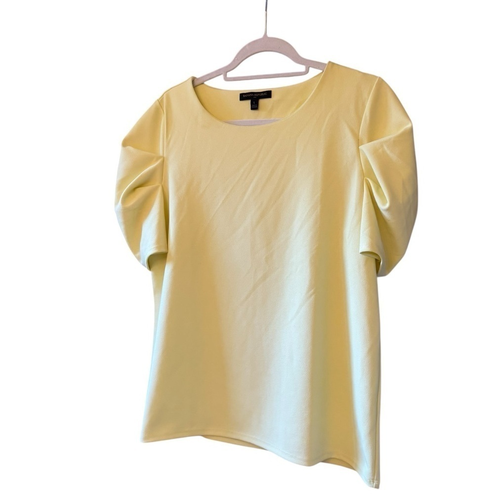 Banana Republic Light Yellow Puff Sleeve Blouse - Picture 1 of 7